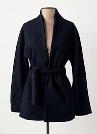 Manteau court poches sans capuche bleu ELORA femme