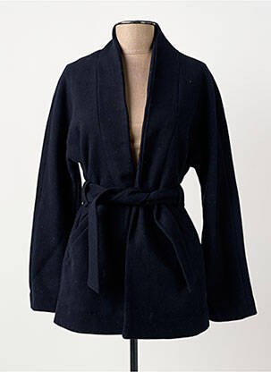Manteau court poches sans capuche bleu ELORA femme