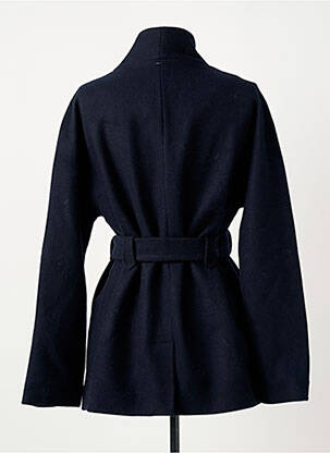 Manteau court poches sans capuche bleu ELORA femme