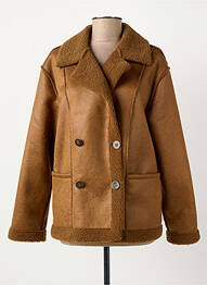 Manteau court poches sans capuche marron ELORA femme