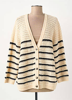 Gilet manches longues manches 3/4 beige ELORA femme