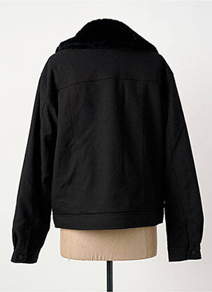 Manteau court poches sans capuche noir ELORA femme
