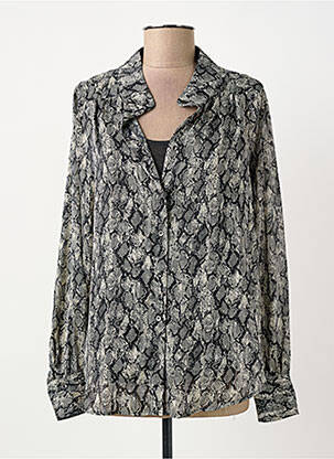 Chemisier tissage crêpe manches longues gris ELORA femme