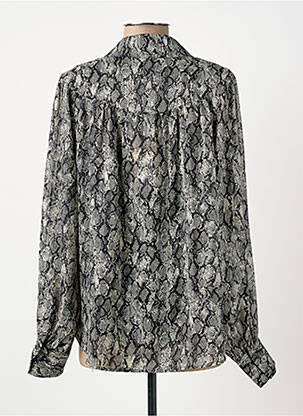 Chemisier tissage crêpe manches longues gris ELORA femme
