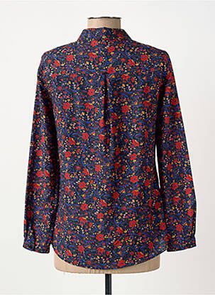 Chemisier imprimé fleurs manches longues bleu ELORA femme