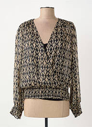 Blouse légère et transparente manches longues noir ELORA femme