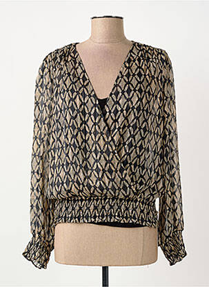 Blouse légère et transparente manches longues noir ELORA femme