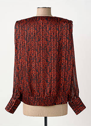 Blouse légère et transparente manches longues orange ELORA femme
