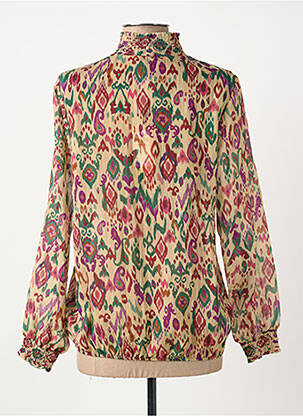 Blouse légère et transparente manches longues beige ELORA femme