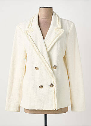 Veste simili cuir epaulette beige ELORA femme