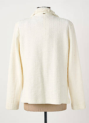 Veste simili cuir epaulette beige ELORA femme
