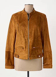 Veste casual tissage suedine marron ELORA femme