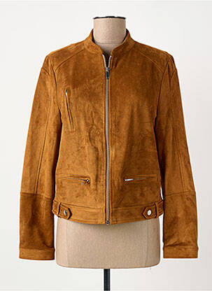 Veste casual tissage suedine marron ELORA femme