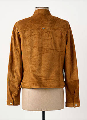 Veste casual tissage suedine marron ELORA femme