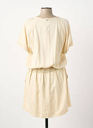 Robe mi-longue manches courtes manches courtes beige ELORA femme