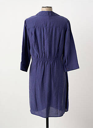 Robe mi-longue manches 3/4 manches 3/4 bleu ELORA femme