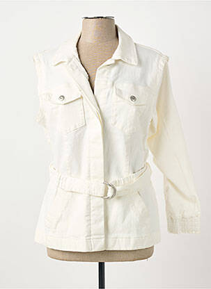 Veste casual col chemisier beige ELORA femme