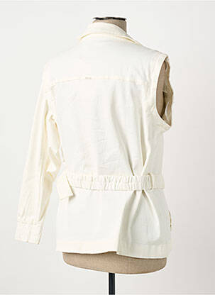Veste casual col chemisier beige ELORA femme