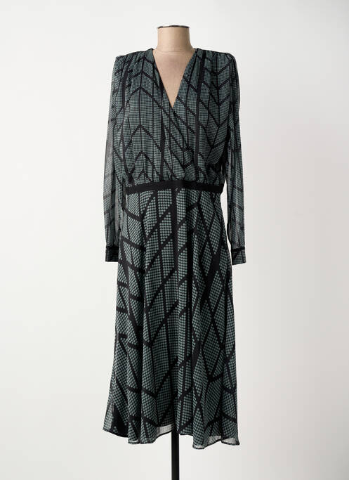 Robe longue manches longues manches longues vert ELORA femme