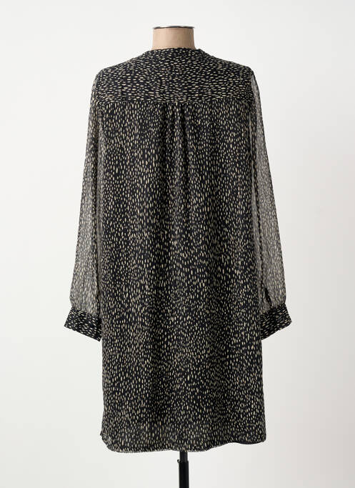 Robe courte manches longues manches longues noir ELORA femme
