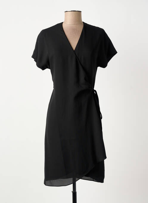 Robe courte manches courtes manches courtes noir ELORA femme