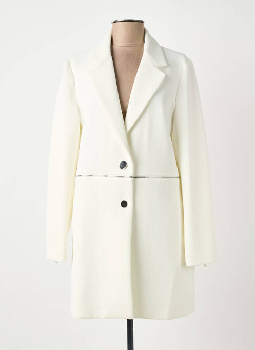 Manteau long coupe cintrée sans capuche beige ELORA femme