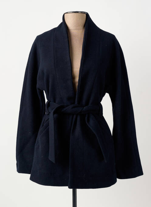 Manteau court poches sans capuche bleu ELORA femme