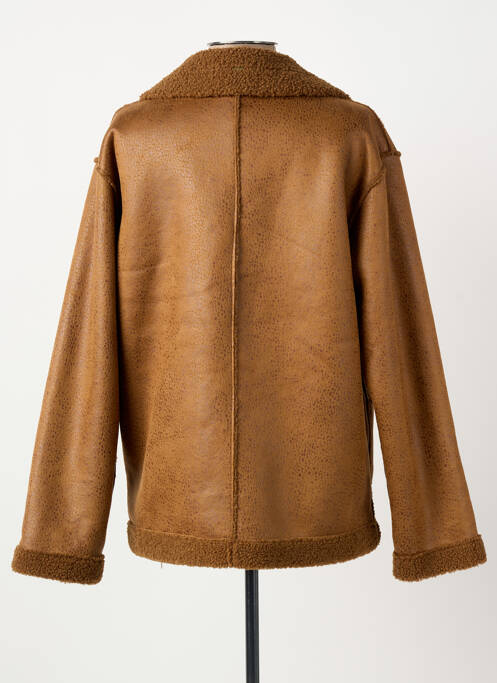 Manteau court poches sans capuche marron ELORA femme