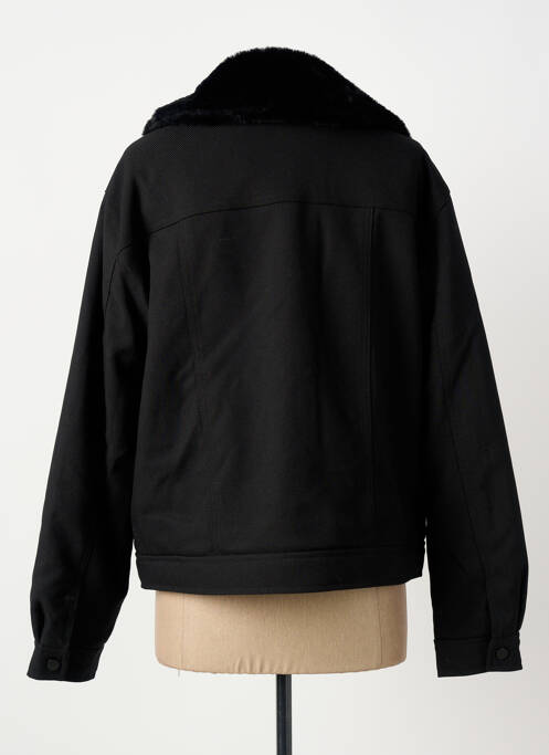 Manteau court poches sans capuche noir ELORA femme