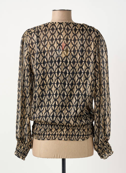 Blouse légère et transparente manches longues noir ELORA femme