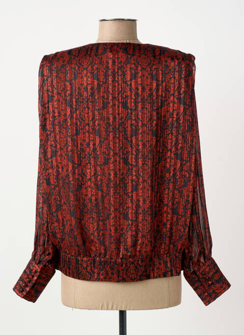 Blouse légère et transparente manches longues orange ELORA femme