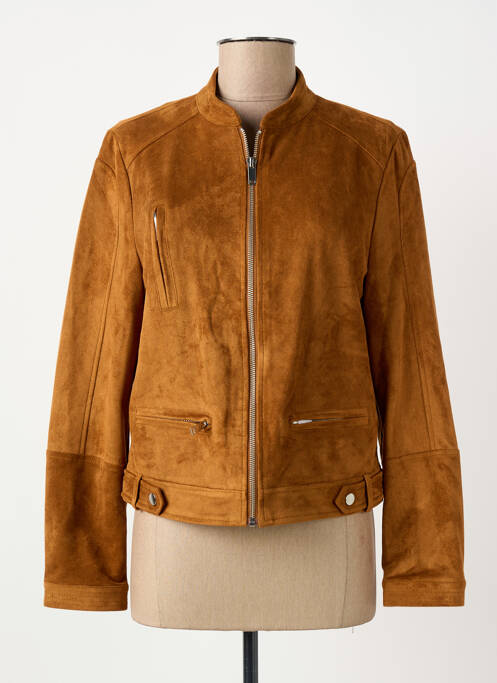 Veste casual tissage suedine marron ELORA femme