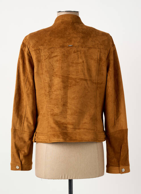 Veste casual tissage suedine marron ELORA femme