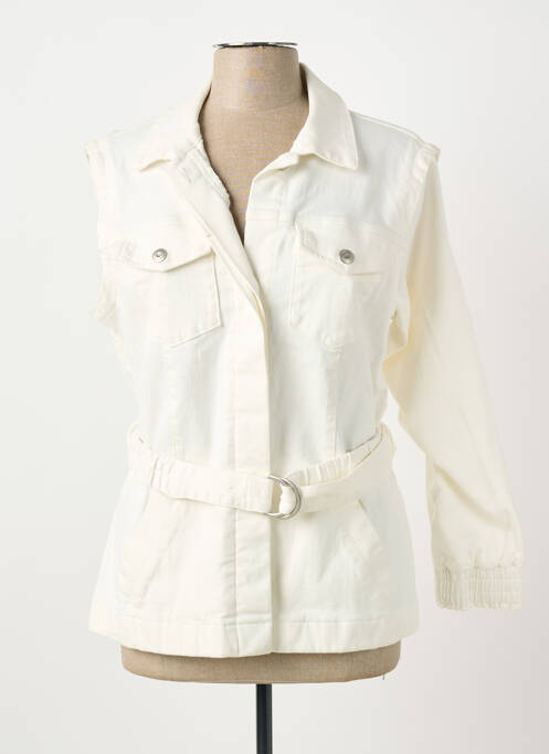 Veste casual col chemisier beige ELORA femme