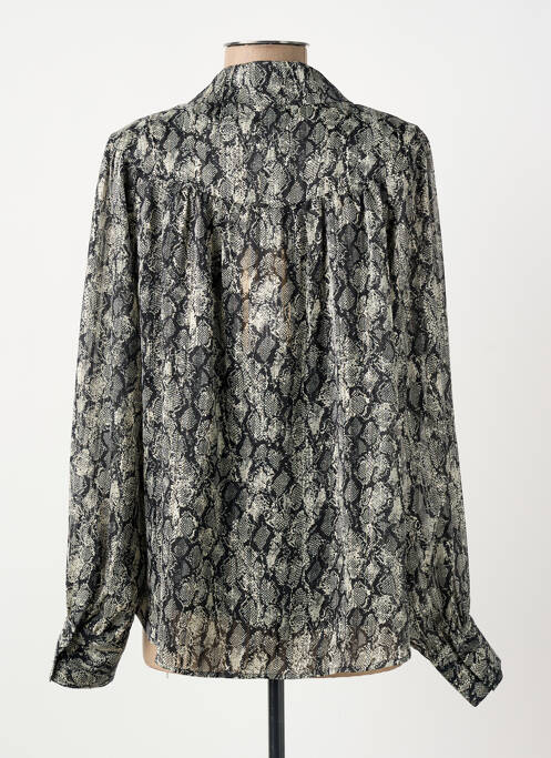 Chemisier tissage crêpe manches longues gris ELORA femme