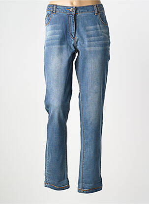 Jeans coupe droite stretch taille normale bleu ELORA femme