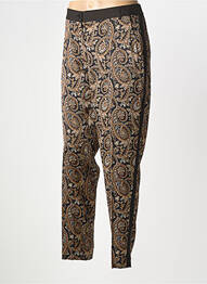 Pantalon droit tissage popeline taille normale noir ELORA femme