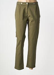 Pantalon droit stretch taille normale vert ELORA femme