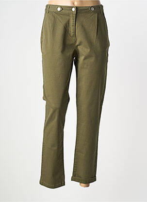 Pantalon droit stretch taille normale vert ELORA femme