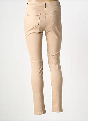 Pantalon slim tissage popeline taille normale beige ELORA femme