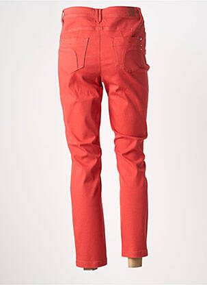 Pantalon 7/8 stretch taille normale rouge ELORA femme