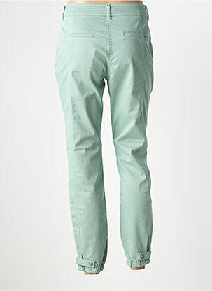 Pantalon slim tissage popeline taille normale vert ELORA femme