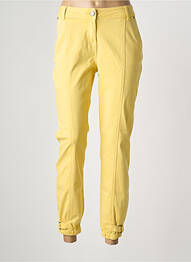 Pantalon 7/8 stretch taille normale jaune ELORA femme