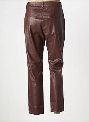 Pantalon droit fermeture zippée sous rabat boutonné taille normale marron ELORA femme