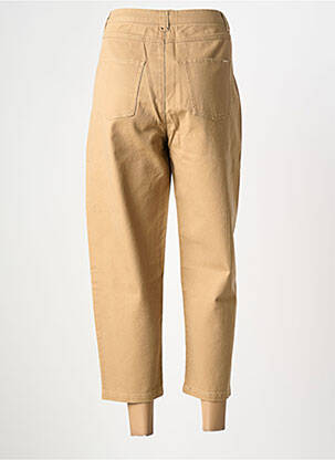 Pantalon 7/8 fermeture zippée sous rabat boutonné taille normale marron ELORA femme