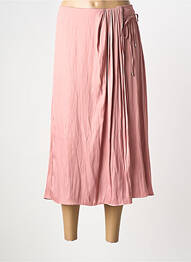 Jupe mi-longue coupe droite rose ELORA femme