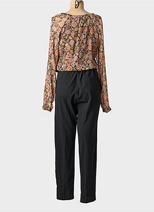 Combi-pantalon tissage crêpe manches longues noir ELORA femme