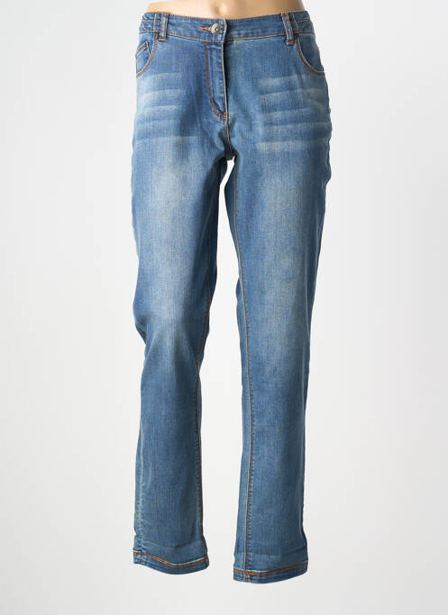 Jeans coupe droite stretch taille normale bleu ELORA femme