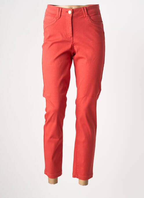 Pantalon 7/8 stretch taille normale rouge ELORA femme