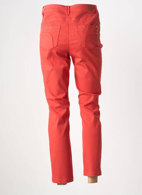 Pantalon 7/8 stretch taille normale rouge ELORA femme